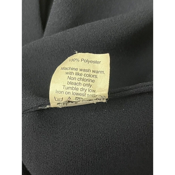 J crew womens crepe baseball blouse 3/4 Crepe sleeve size 2 Navy Black 03954 - Picture 7 of 10